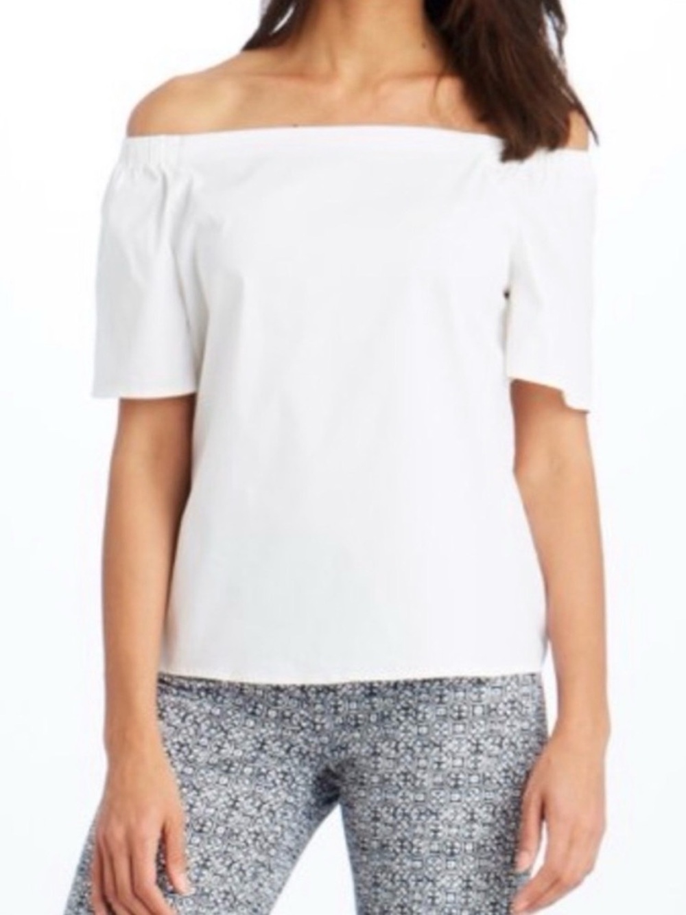 J McLaughlin White off the Shoulder Top Small